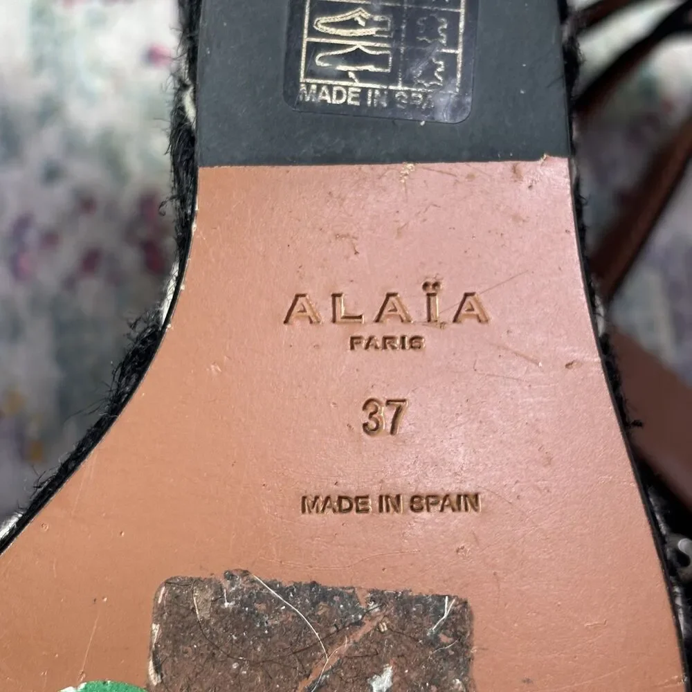 Alaia Grommet Wedge Espadrilles